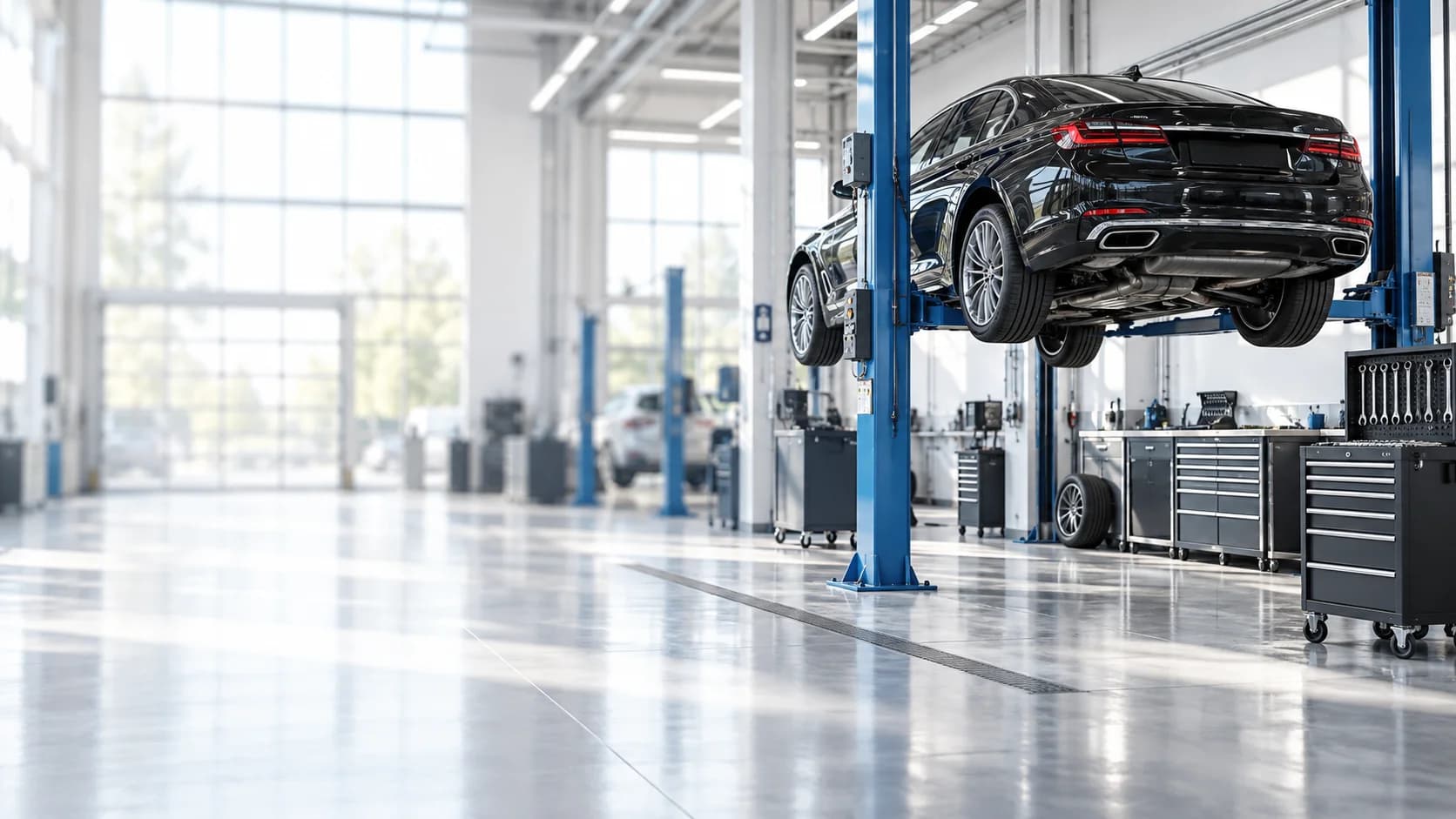 Automotive workshop illustration
